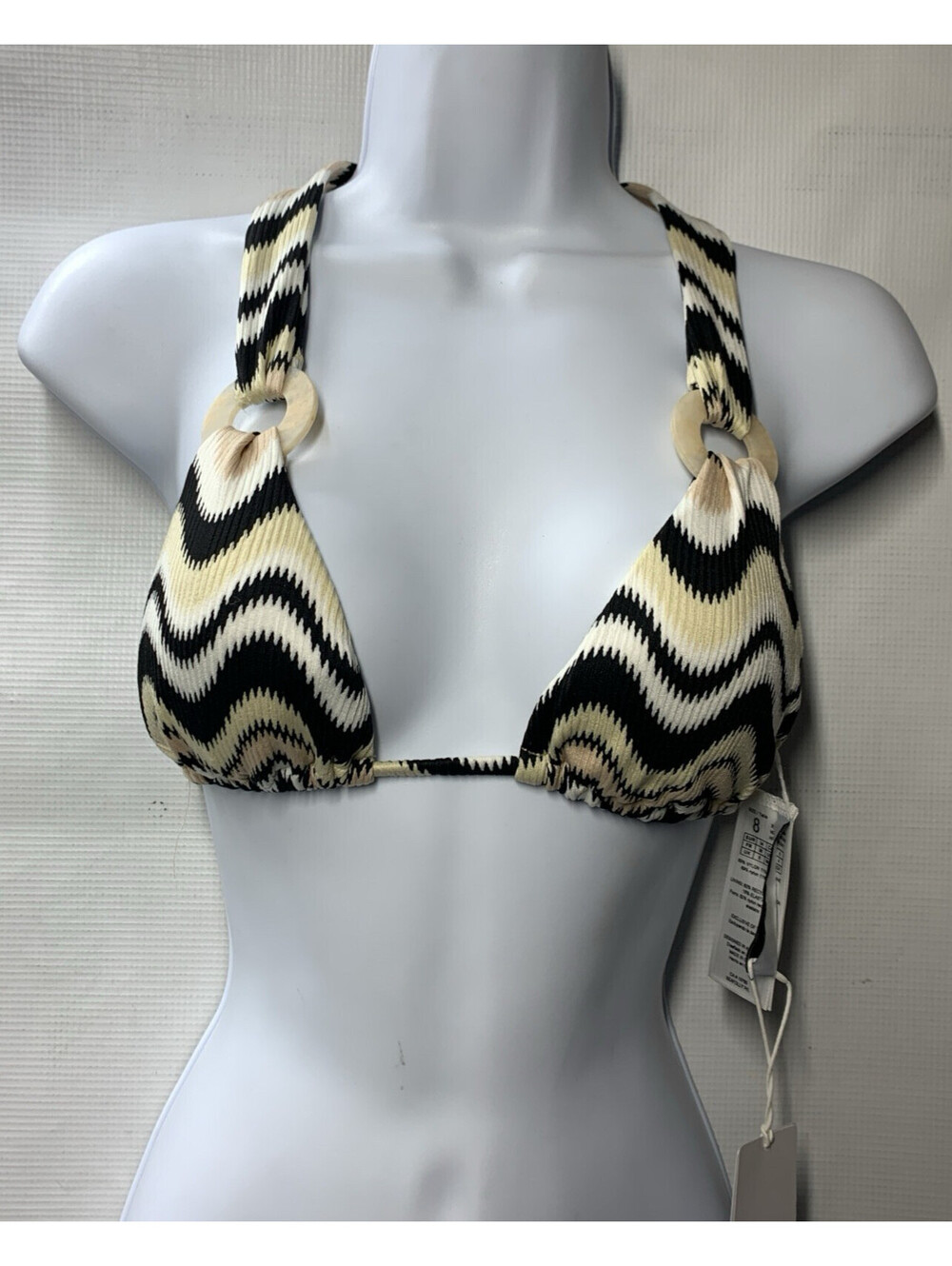 Seafolly Women's Slide Triangle Bikini Top Swimsuit Swimwear Neural Wave Size 4
